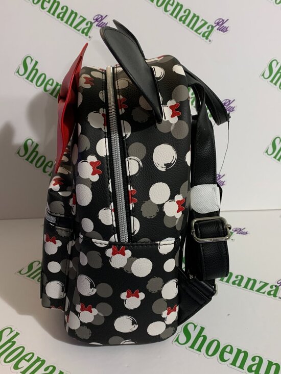 Loungefly Mini Backpack Disney Minnie Mouse Heads Ears Red Bow Polka Dot Bag main image 8